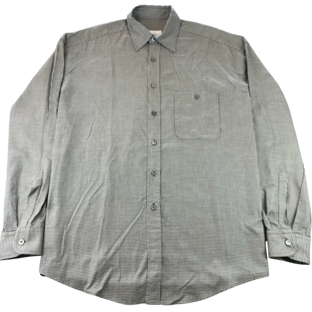 Ermenegildo Zegna Long Sleeve Dress Shirt Mens 15.75 Black Beige Check Italy NEW